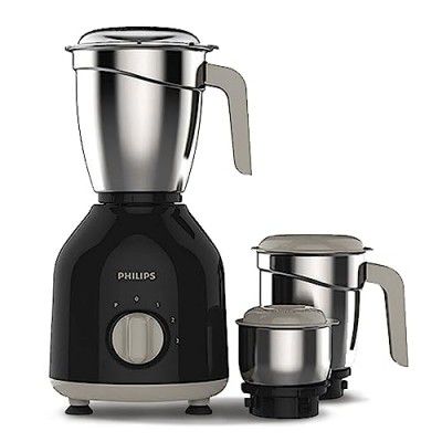 Philips HL7756/00 Mixer Grinder 750 Watt, 3 Stainless Steel Multipurpose Jars with 3 Speed Control and Pulse function (Black)