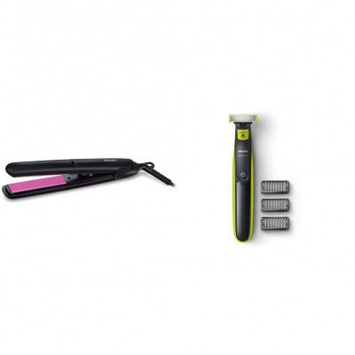 PHILIPS HP8302 Selfie Straightener Philips QP2525/10 Cordless OneBlade Hybrid Trimmer and Shaver  