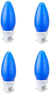 PHILIPS LED Deco Blue 0.5W Glass Candle (Pack of 4)