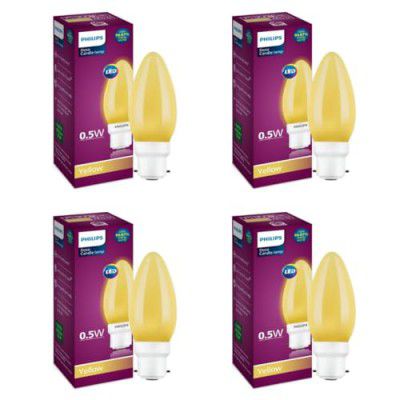 PHILIPS LED Deco Yellow 0.5W Glass Candle (Pack of 4)