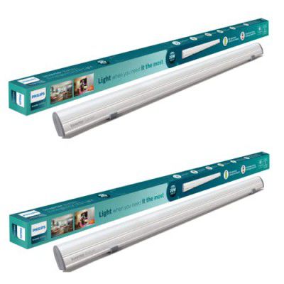 Philips Reserve Plus Rechargeable Emergency Inverter LED Batten | 20-watt Compact 3-feet LED Batten/Tubelight, Cool Day Light, Pack of 2