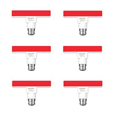 Philips T-bulb Rangoli B22 5-Watt LED Bulb (Pack of 6, Red)