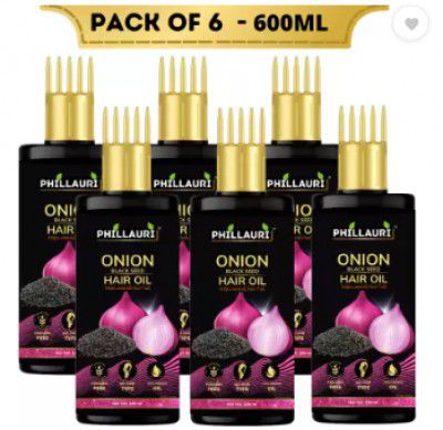 Phillauri Black Seed Onion Hair Oil - WITH COMB APPLICATOR Regrowth Hair Hair Oil  (600 ml)