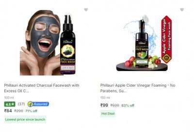 Phillauri Face Wash starting Rs 83/-