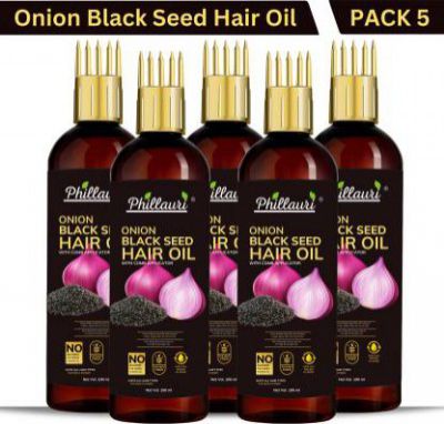 Phillauri Onion Oil for Hair Regrowth Aryuvedic Hair Oil 100ml (Pack of 5)