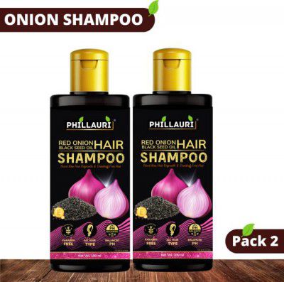 Phillauri Red Onion Black Seed Oil Strong, Smooth and Silky, Anti Dandruff Shampoo  (200 ml)