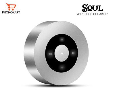 Phonokart Soul Echo Portable Wireless Bluetooth Speaker with Mic (Silver)