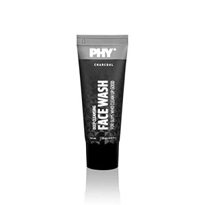 Phy Charcoal Face Wash (15 ml) | Deep Cleansing | For Oily or Combination skin | Removes excess oil & dirt |Travel friendly | 100% Vegan | Paraben & Sulphate Free