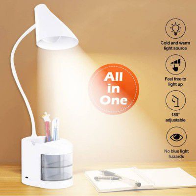 Pick Ur Needs Study Table Light Lamp Rechargeable With Touch On/Off Unique Switch Touch Dimmer 4 hrs Flood Lamp Emergency Light  (Touch+Draw+Cap)