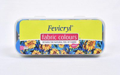 Pidilite Fevicryl Fabric Colour Kit- 20ml for Fabric Painting (10 X 20ml, Multicolour), Diwali Gift for artists, children, boys & girls