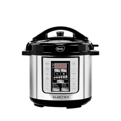 Pigeon By Stovekraft Electra Smart 6 Litre Electric Pressure Cooker with Digital Display | 18 Indian Preset Menu | Automatic Rice Cooker | Delay Timer & More (Stainless Steel)