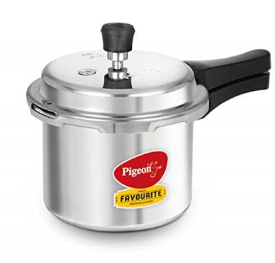 Pigeon by Stovekraft Favourite Outer Lid Non Induction Aluminium Pressure Cooker, 3 Litres, Silver