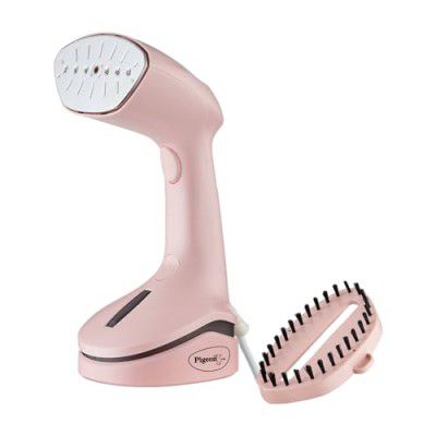 Pigeon by Stovekraft Handheld Garment Steamer |1200 Watt (PINK) |Continous Steam 20gms/min. |Stainless Steel 'No Burns' Glide Plate |Detachable Lint Brush |Vertical and Horizontal Steaming |20