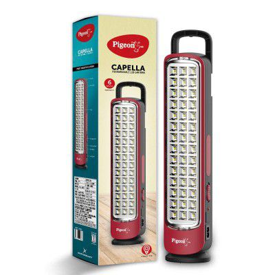 Pigeon Capella LED Rechargeable Emergency Lamp with 2 x 1600 mAH Battery and 8 Hours Backup