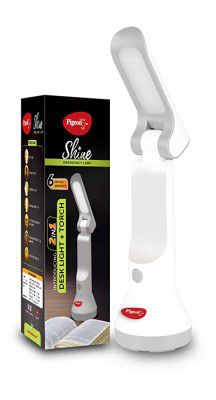 Pigeon Dhruv Shine 2 in 1 Desk and Torch Emergency lamp with 1200 mAH and 8 Hours Backup