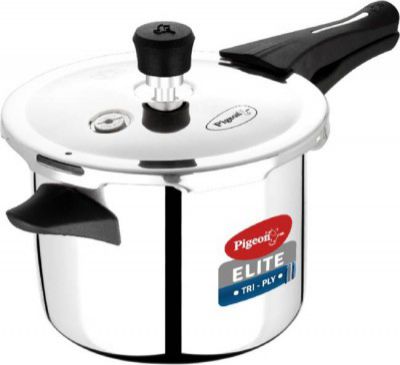 Pigeon Elite Shine Triply 5 L Induction Bottom Pressure Cooker  (Stainless Steel)