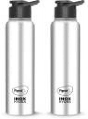 Pigeon Inox Hydra 700 ml Bottle  (Pack of 2, Black, Steel/Chrome, Steel)