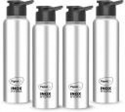 Pigeon Inox Hydra 900 ml Bottle  (Pack of 4, Black, Steel/Chrome, Steel)