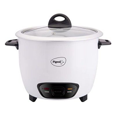 Pigeon by Stovekraft Joy 1.8 Liter Electric Rice Cooker 700 Watt, White