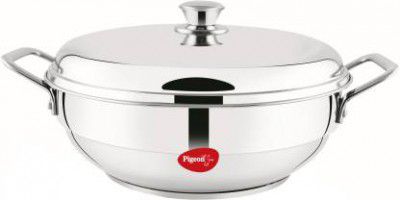 Pigeon Kadhai 28 cm diameter with Lid 5 L capacity  (Steel)