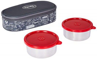 Pigeon Lunch Box Fresh Meal Stainless Steel Insulated Tiffin Box Pack of 2 - Grey