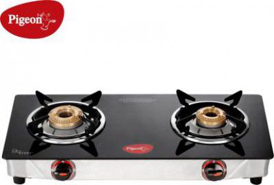 Pigeon Popular 2 Burner Glass Cooktop Glass Manual Gas Stove  (2 Burners)