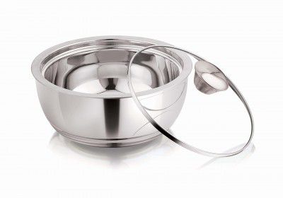 Pigeon Stainless Steel Serving Gravy Pot/ Casserole 1500 ml Double Insulated Wall with Glass Lid to Your Food Warm for Longer Period.