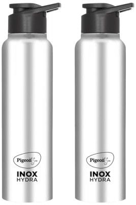 Pigeon Stainless Steel Inox Hydra 750 Drinking Water Bottle 700 ml - Silver (Pack of 2)