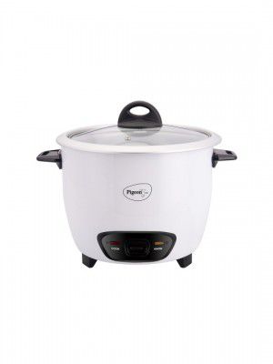 Pigeon White & Black Single Pot Aluminium Rice Cooker - 1.8 L