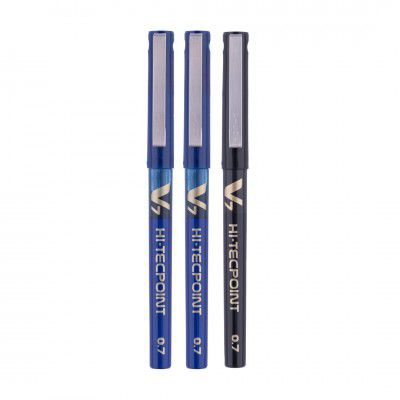 Pilot V7 Liquid Ink Roller Ball Pen (2 Blue + 1 Black)