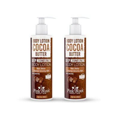 Pink Root Body Lotion Cocoa Butter 200ml (Pack of 2)