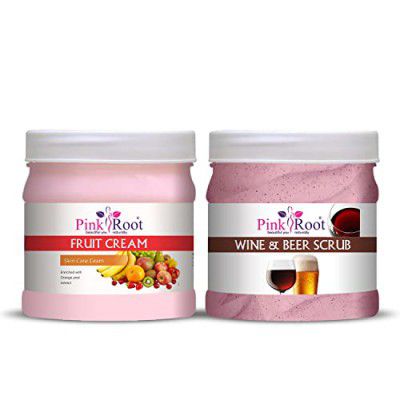 Pink Root Fruit Cream 500gm with Wine & Beer Scrub 500gm