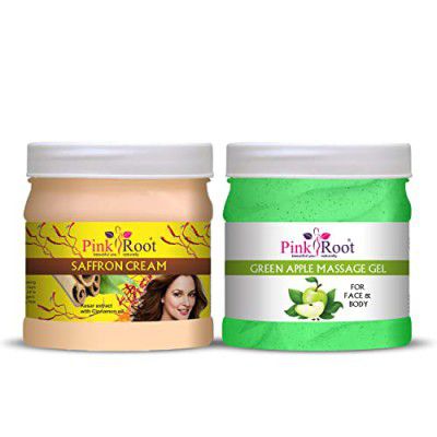 Pink Root Green Apple Massage Gel 500ml with Saffron Cream 500ml