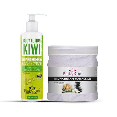 Pink Root Kiwi Body Lotion 200ml With Aromatherapy Gel 500gm