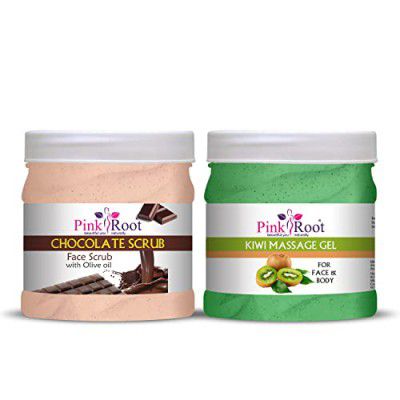 Pink Root Kiwi Massage Gel 500ml with Chocolate Scrub 500ml