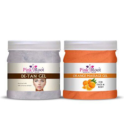 Pink Root Orange Massage Gel 500ml with De-Tan Gel 500ml