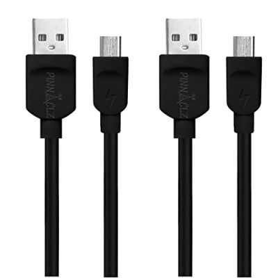 Pinnaclz A-250MU Micro USB Sync & 2A Fast Charging Cable, Made in India, 480Mbps, 1 Meter Long USB Cable for Micro USB Devices (Black)