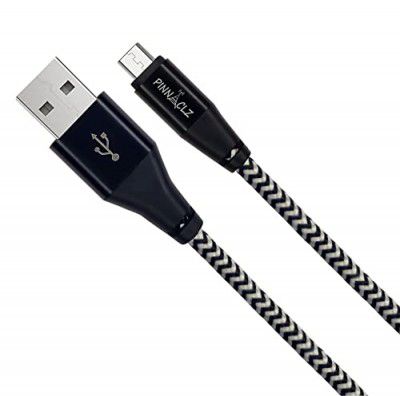 Pinnaclz Pace 500MU Extra Tough Unbreakable Braided Micro USB Cable 1.2 Meter (Black)