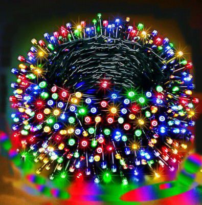 Pixel Power LED String Light 8 Flashing Modes Copper Wire | 360 Degree Bulbs Super Brightness | 50 Feet | Heat & Water Resistant | for Diwali, Christmas, Wedding Decoration (Joyful Multicolour)