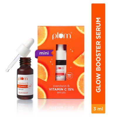 Plum 15% Vitamin C Face Serum with Mandarin | For Glowing Skin | Suits all skin types | 3ml Mini