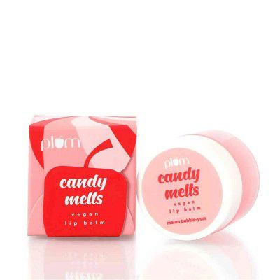 Plum Candy Melts Vegan Lip Balm | Melon Bubble-yum | With Natural UV Protection, Ultra Moisturization & Added Shine for Lips | 100% Cruelty Free