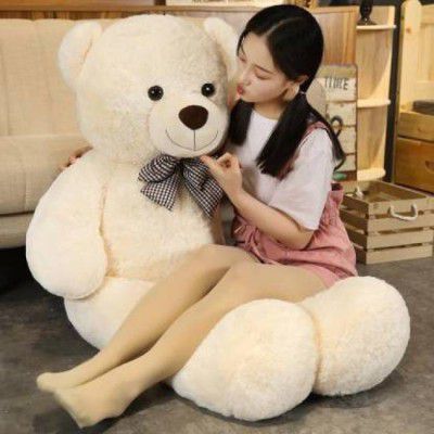 Plushie 4 Feet Se Toda Chota Very Cute Long Soft Teddy Bear Best For Gift - 4 FOOT CREAM - 46 inch  (Cream)