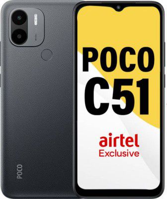 POCO C51 - Locked with Airtel Prepaid (Power Black, 64 GB)  (4 GB RAM)