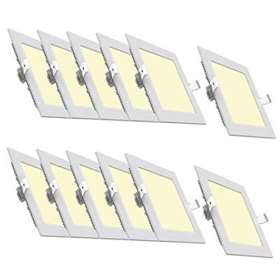 Polycab 15W LED Panel Light Scintillate Edge Slim Square Smart Offers Bright Lumination Long Lifespan No Harmful Radiation (Warm White, 3000K, 12 PCS, Cut Out: 5.9 inches)