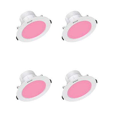 Polycab 5 Watt LED Down Blue Light Scintillate Integral Slim Round Smart Panel Offers Bright Lumination Long Lifespan No Harmful Radiation (Pink, 4 PCS, Cut Out: 3.14 inches)