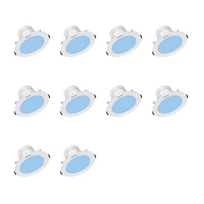 Polycab 5 Watt LED Down Light Scintillate Integral Slim Round Smart Panel (Blue, 10 PCS, Cut Out: 3.14 inches)