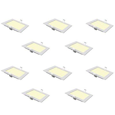 Polycab 6W LED Panel Light Scintillate Edge Slim Square Smart Offers Bright Lumination Long Lifespan No Harmful Radiation (Warm White, 3000K, 10 PCS, Cut Out: 3.93 inches)