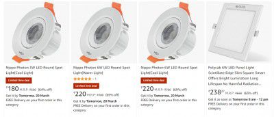 Polycab, Bajaj, Nippo Ceiling Lights at Minimum 60% off