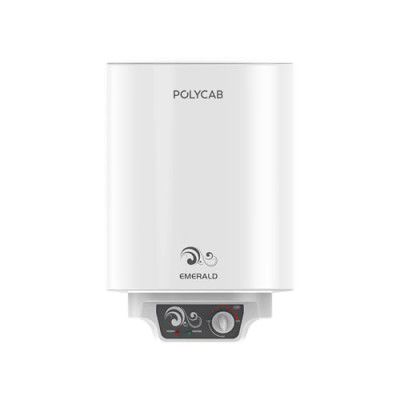 Polycab Emerald 25L Water Heater (Geyser), Enhanced Safety, Temperature Control Knob, Efficient Heating ?White?