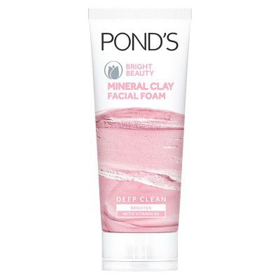 PONDS Bright Beauty Mineral Clay Vitamin B3, 4X Oil Absorbing, Brightening, For Oil Free Instant Glow, Face Wash 90 g